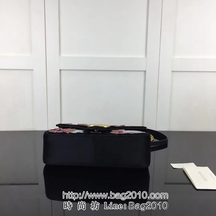 GUCCI古馳原單 新款專櫃品質高仿原單貨實物實拍443497天鵝絨水晶鏈條單肩斜跨包 HY1287